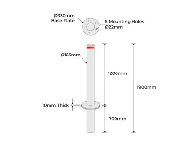 Heavy Duty Breakaway Bollard - 165mm 2-Part Hot Dipped | 