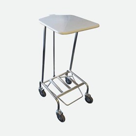Linen Skip Foot Operated Lid - Stainless Steel - Single