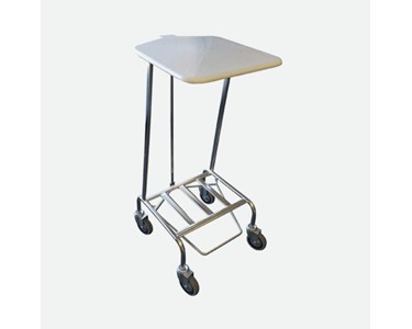 Linen Skip Foot Operated Lid - Stainless Steel - Single
