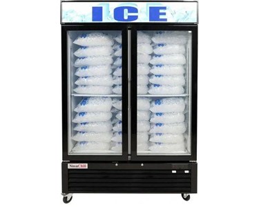 OzCoolers - Double Door Upright Glass Door Ice Freezer - SM1300GZice
