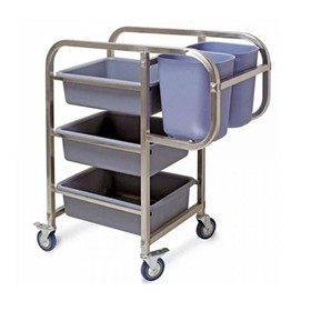 3 Tier Trolley Cart Five Square Buckets Kitchen 820 W X 435 D X 920 H