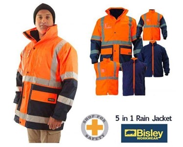 Bisley - 5 in 1 Hi Vis Rain Jacket