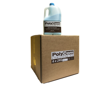PolyCom Stabilising Aid strengthens unsealed roads and reduces dust. Made in Australia.