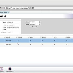 Maintenance Job Timesheet Tracking Software | MEX Maintenance Software
