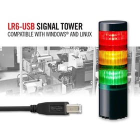 LR6 USB Powered LED Signal Tower Light. Linux & Windows Compatible