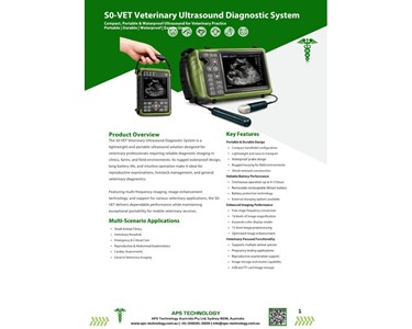 APS Technology Australia - SO-VET Veterinary Ultrasound Diagnostic System