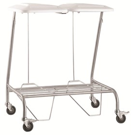 Double Linen Trolley Skip With Lid