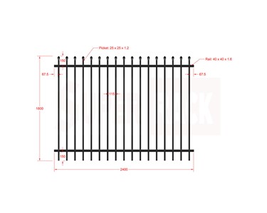 Security Fencing 1.8M High Steel Spear Top Panel