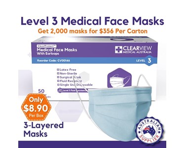 Clearview Medical Australia - Face Masks - Level 3 (3 Layers)