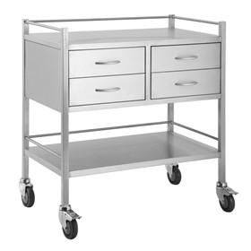 Instrument Trolley | Four Drawer Side By Side Trolley