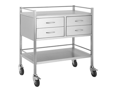 Select Patient Care - Instrument Trolley | Four Drawer Side By Side Trolley