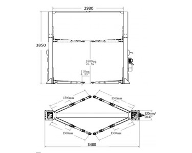 HiLift - 2 Post Hoist | YL-350 5.5 Ton Clear Floor Car Hoist  