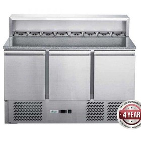 FED-X Three Door Salad Prep Fridge with Marble Top - XGNS1300E