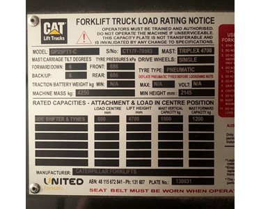 Cat - Used Cat 2.5T LPG Forklift – GP25PTY-C