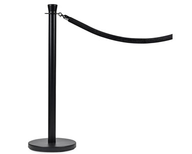 Enforcer Group - Rope Barrier Bollard Post - Powder Coated Matt Black