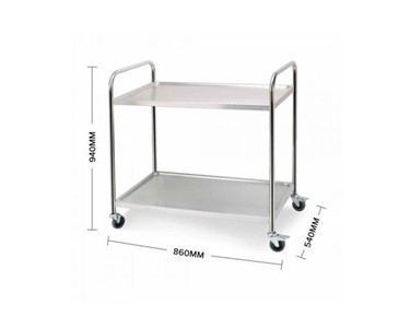 SOGA - 2 Tier Stainless Steel Trolley Cart Large 860 W X 540 D X 940 H