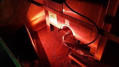 Using infrared heaters to prevent blocked lines