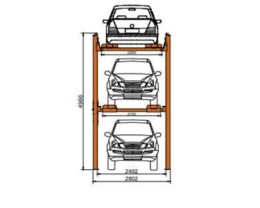 AAQ Autolift - Car Stacker Post Parking Lift | 3 Car HP2525 4 Post Storage Hoist