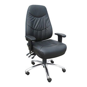 Atlas High Back Clerical in Black Leather Chair