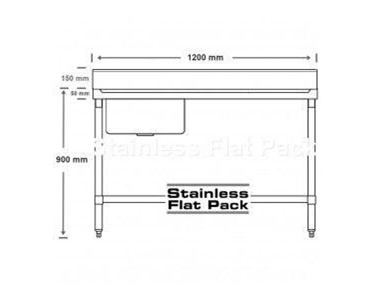 FED Premium - Stainless Steel Sink Bench 1200 W x 600 D with Single Left Bowl 