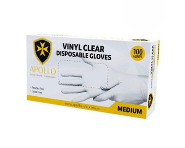 Apollo - Vinyl Clear Powder-Free Disposable Gloves 10 x 100 pcs.