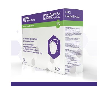 Clearview Medical Australia - Face Masks FFP2 Flatfold with Headbands