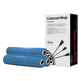Coloured Wrap Hand Stretch Wrap Cast 500mm x 365m x 23um Blue
