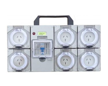 EEC Technical Services - Portable Power board Industrial - 240V 6x15A RCBO protected outlets