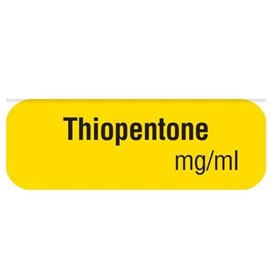 Drug Identification Label - Yellow | Thiopentone 10x35 HP op