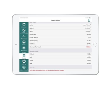 PowerPac 7 Plus App for tablets -  Electrical Calculation