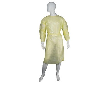 DISPOSABLE CLINIC GOWN PE + PP IMPERVIOUS- 50/ CARTON