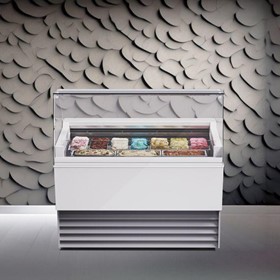 Nova - Gelato display - 6 & 7 x 5 Lt trays or 10 & 13 x 4.2 Lt trays.