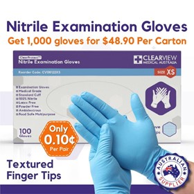 Nitrile Examination Gloves Blue (XS, S, M, L, XL)