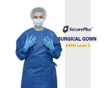 SecurePlus - Sterilized Reinforced Surgical Gown AAMI Level 3, 25 Pack