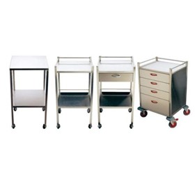 Instrument Trolley Stainless Steel, 500mm(L), 1 x Drawer, Rails