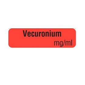 Drug Identification Label - Red | Vecuronium mg/ml