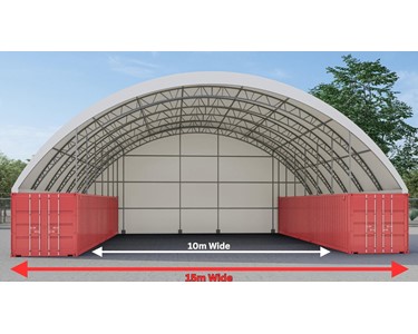 15m W x 12m L Double Truss Dome Shelter 750gsm