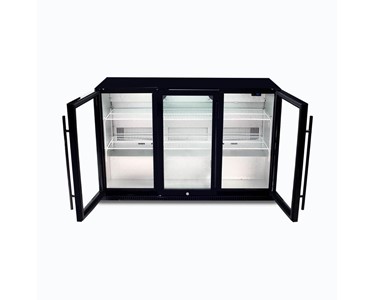 Bromic - Bromic BB0330GD-NR Black 3 Glass Door Back Bar Display 
