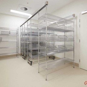 IntraMed Overhead Track Wire Shelving