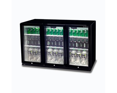 Bromic - Bromic BB0330GD-NR Black 3 Glass Door Back Bar Display 