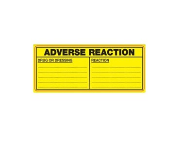 Medi-Print - Adverse Drug Reaction Label | Drug or Dressing | Reaction