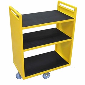 Powdercoated Library / Book Trolleys with Rubber Lined Decks