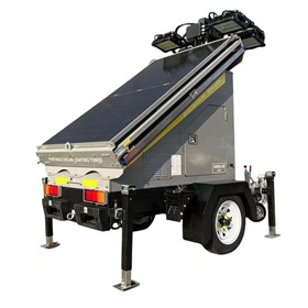 Solar Lighting Tower LED 4 x 100WATT 48VDC Hydraulic Lithium LIFEPO4 Batteries LT4100S