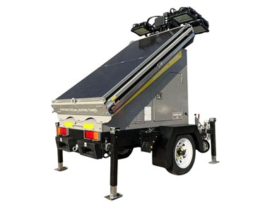 Solar Lighting Tower LED 4 x 100WATT 48VDC Hydraulic Lithium LIFEPO4 Batteries LT4100S
