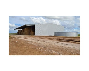 Action Steel Industries - Two-Sided Hay Shed with 6m Cantilevered Canopy