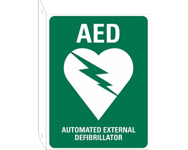 Priority First Aid - 2-way AED Wall Sign