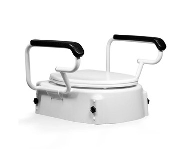 Adjustable Raised Booster Toilet Seat with Handles Armrests - 3 Height