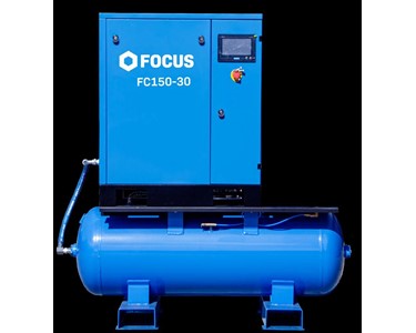 Focus Industrial - FC Screw Compressor 5.5kw - 30kw Fixed Speed Mounted on Tank