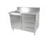 FED - Single Sink Cabinet 1200 W x 700 D with Left Bowl and 150mm Splashback