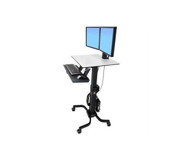 Ergotron - Computer Cart | WorkFit-C, Dual Sit-Stand Workstation
